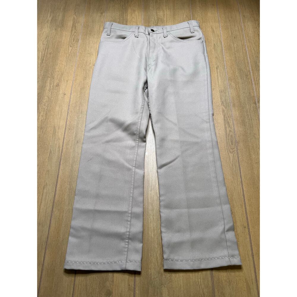 Vintage‎ Levi’s Action Slacks Pants USA Made 34x28 Beige Polyester Scovill Zip